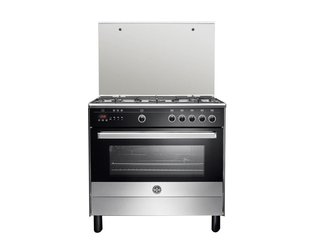 LA GERMANIA Freestanding Cooker 90 x 60, 5 Gas Burner, Stainless x Black 9M10G4A1X4AWW
