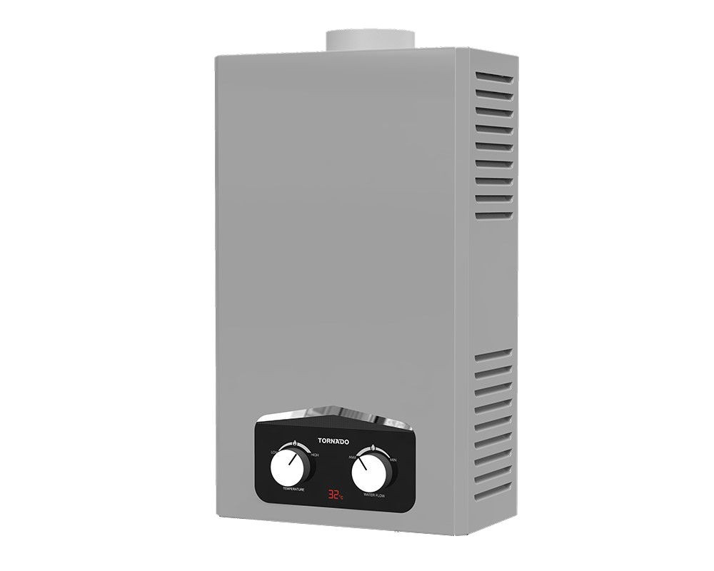 TORNADO Gas Water Heater 6 Liter, Digital, Natural Gas, Silver GHM-C06CNE-S